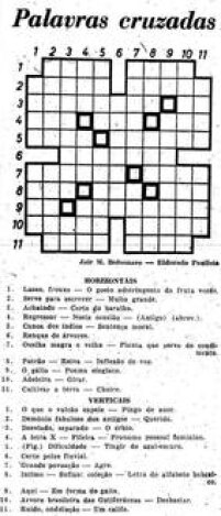 Palavra cruzada enviada por Jair Bolsonaro publicada em 2/3/1973.