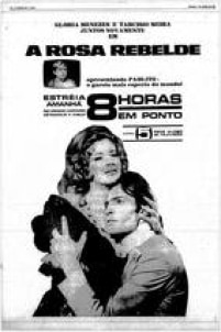 Tarcísio Meira e Glória Menezes no anúncio na novela Rosa Rebelde em 1969