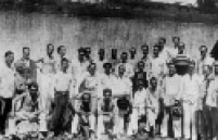 Presos políticos considerados "cabeças" da revolução de 1932. Entre eles Julio de Mesquita Filho, em pé o segundo à esquerda