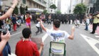 Protesto de estudantes na avenida Paulista contra a reorganização na educação 