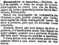 Apesar do controle do tráfego, os acidentes eram frequentes. A notícia da<a href='http://acervo.estadao.com.br/pagina/#!/18860129-3254-nac-0002-999-2-not/busca/Ingleza+porteira' target='_blank'> morte do guarda-porteiro</a> foi notícia no Estadão em 29/1/1886 