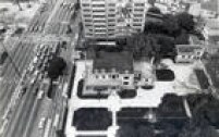 Vista aérea do histórico casarão da Paulista em foto de 1991