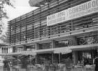 Vista parcial externa do Conjunto Nacional, localizado na quadra delimitada pela Avenida Paulista, Rua Augusta, Alameda Santos e Rua Padre João Manuel. São Paulo, SP, 17/01/1958.