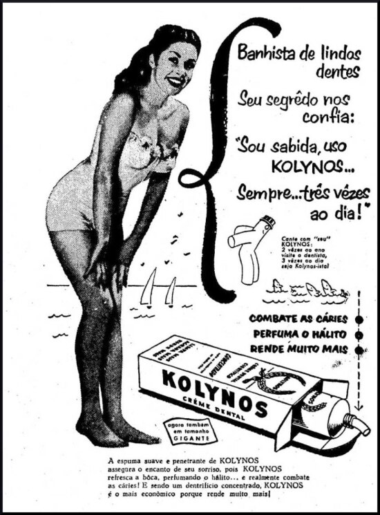 Publicidade da pasta de dentes Kolynos no Estadão de 16/7/1953