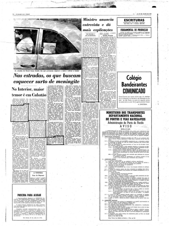 Página censurada de 28/7/1974