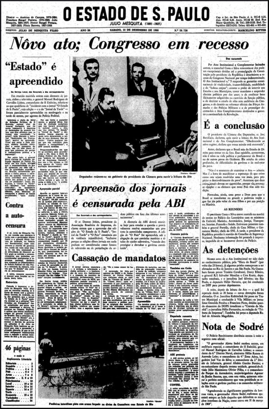 O Estado de S.Paulo - 14/12/1968