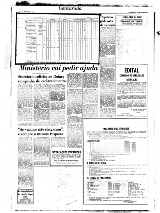 Página censurada de 30/7/1974