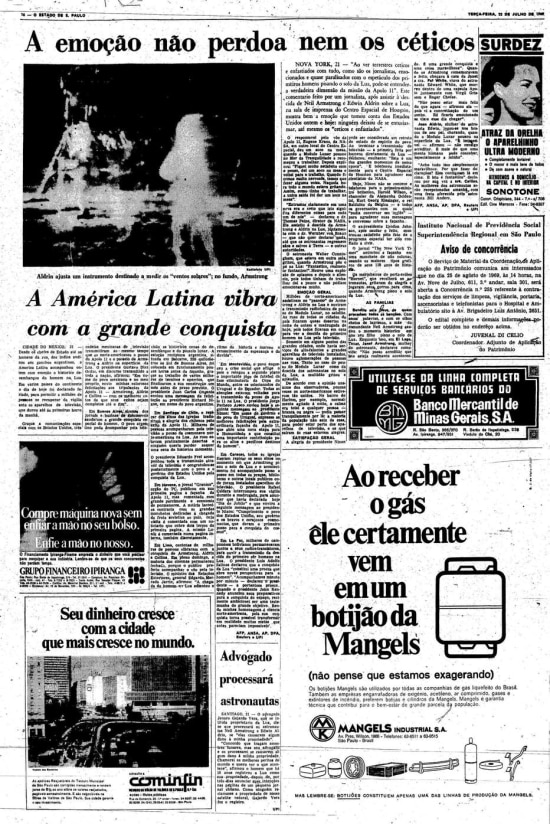  Página de 22/7/1969. Veja as páginas em versão estendida e acesse os jornais originais