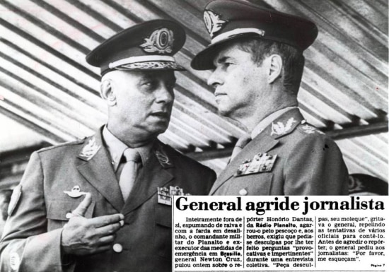 Os generais Newton Cruz  e Ivan de Souza Mendes, Brasília, DF, 20/12/1983 