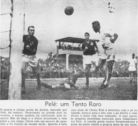 A jogada magistral de Pelé no jornal de 3/8/1959