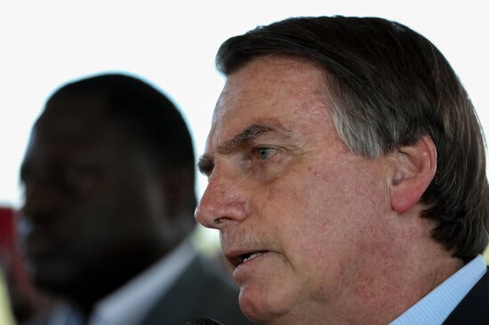 O presidente Jair Bolsonaro durante cerimônia na Vila Militar, no Rio de Janeiro.