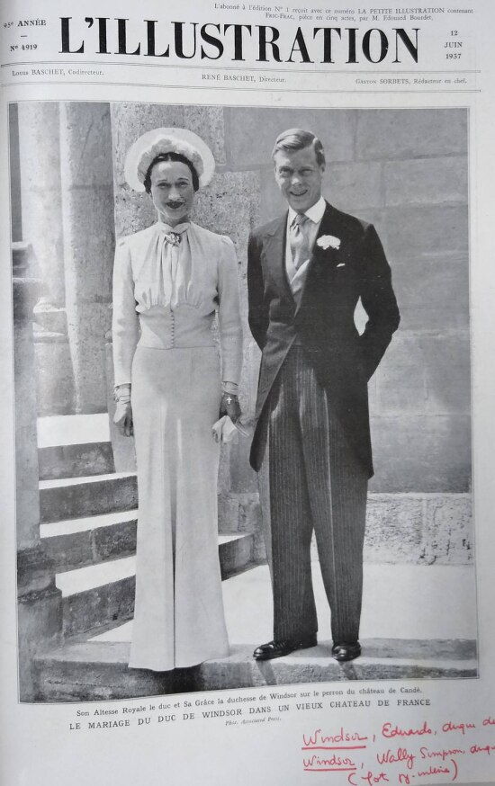 Casamento de Edward VIII e Wallis Simpson é capa de revista francesa em 12/6/1937.
L'Illustration/ Reprodução