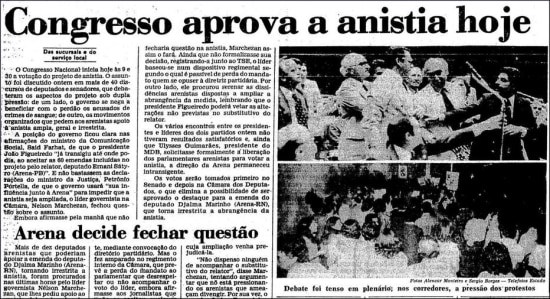 Lei Da Anistia Completa 40 Anos Noticias O Estado De S Paulo Acervo Estadão 