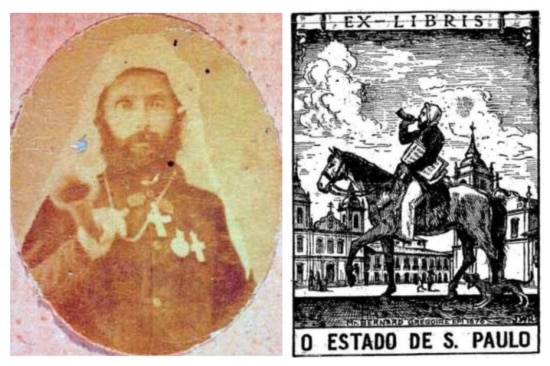 Bernard Gregoire em foto de Militão Augusto de Azevedo e no ex-libris do Estadão