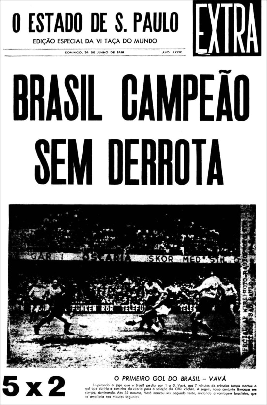 Capa da Edição Especial de Esportes, Estadão de 29/6/1958