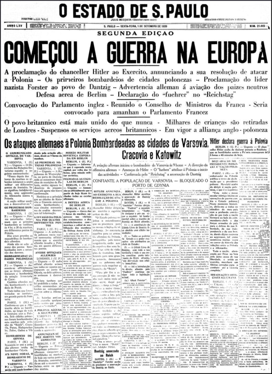 O Estado de S.Paulo - 01/9/1939
