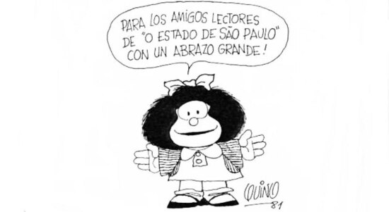 Saudações de Mafalda aos leitores do Estadão, 1981.