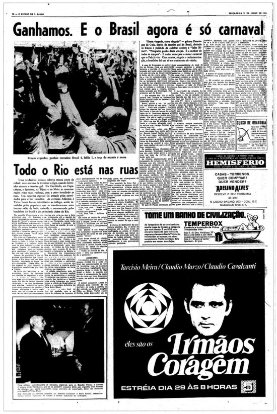O Estado de S.Paulo - 23/6/1970
Clique aqui para ver a página
