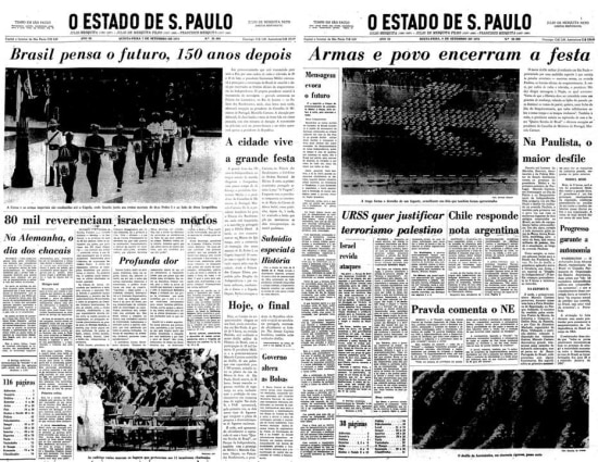 > Estadão - 07/9/1972 e 08/9/1972