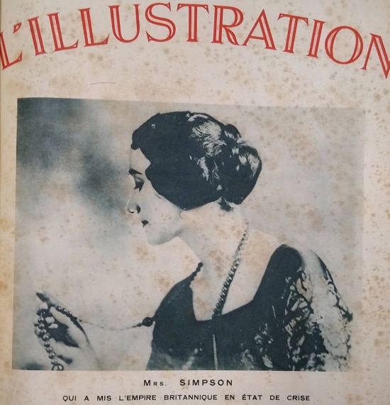"Sra. Simpson: quem colocou o Império Britânico em crise",
dizia legenda da revista L'Illustration de 12/12/1936.