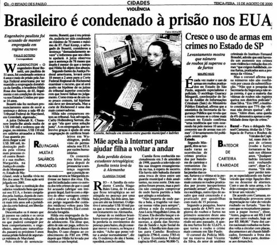 >> Estadão - 15/8/2000