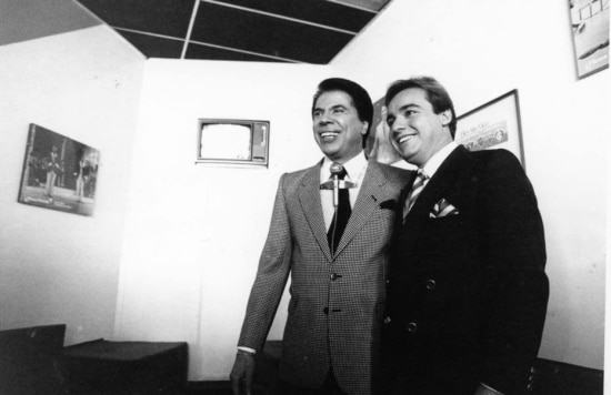 Os apresentadores do SBT, Silvio Santos e Gugu Liberato, São Paulo, SP. 15/4/1988.