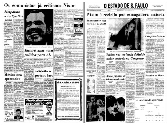 O Estado de S.Paulo de 08/11/1968 e de 08/11/1972