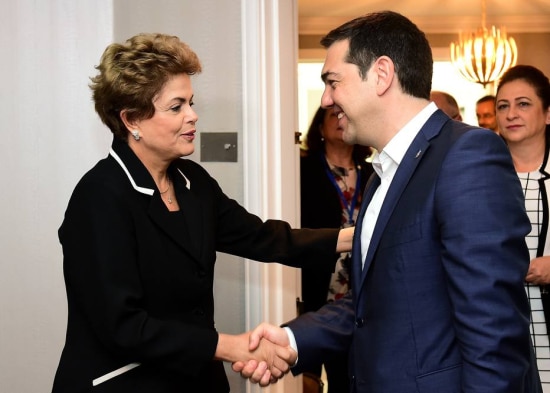 Dilma encontra o&nbsp;primeiro-ministro da Grécia, Alexis Tsipras&nbsp;