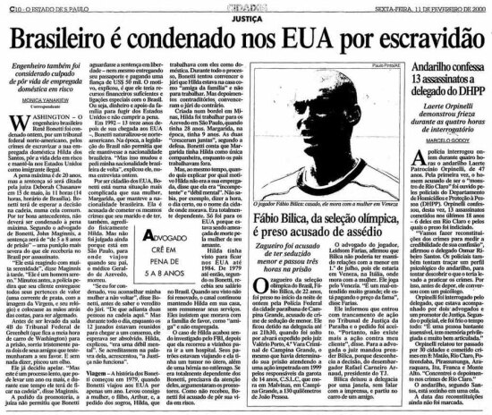 >> Estadão - 11/02/2000