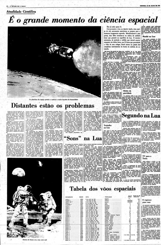 Página de  20/7/1969. Veja as páginas em versão estendida e acesse os jornais originais.