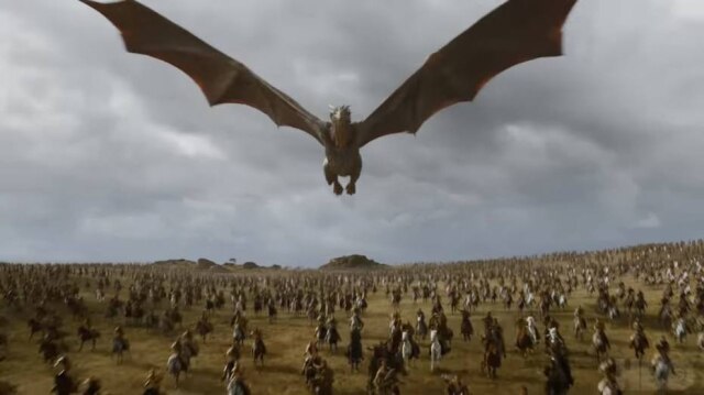 Reprodução de cena da série 'Game of Thrones' (2017)/ HBO Dragões são uma das marcas da série