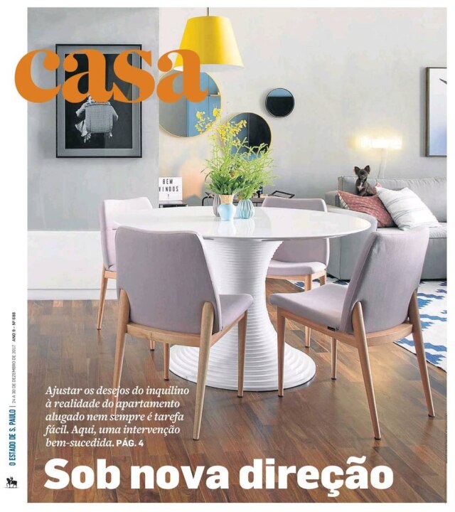 Reprodução Mesmo quando não é possível modificar a estrutura é possível dar o toque pessoal. Neste apartamento alugado, a divisão entre a sala e a varanda garante a privacidade para os dois ambientes