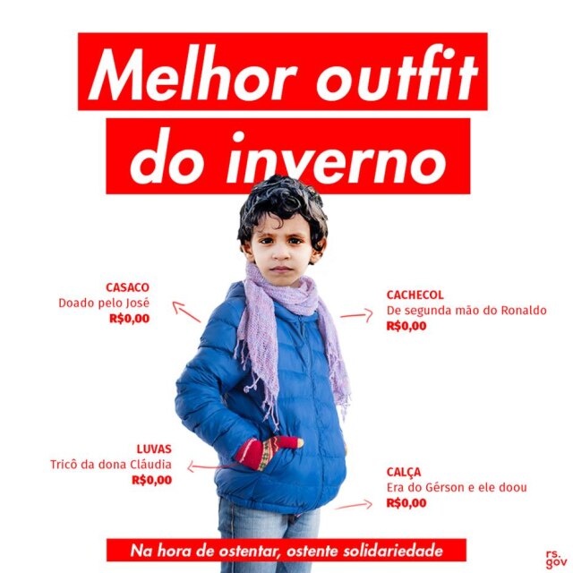 Facebook/GovernodoRS Governo do RS se inspirou nos vídeos em que jovens mostram roupas caras.