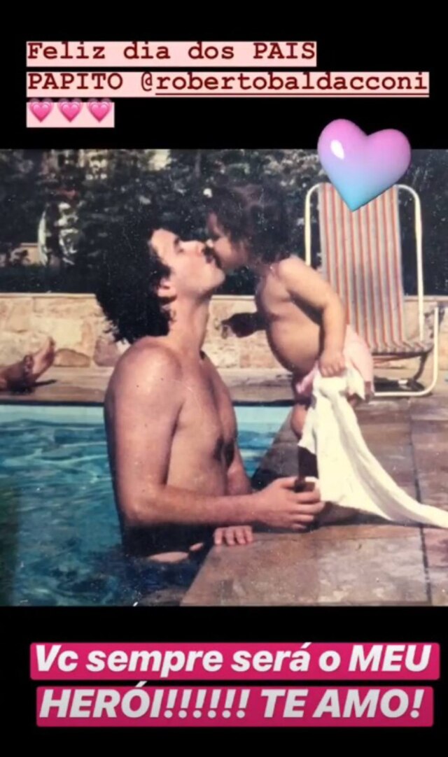 Instagram / @gio_ewbank Giovana Ewbank também homenageou o pai, o arquiteto Roberto Baldacconi, no Stories do seu Instagram.