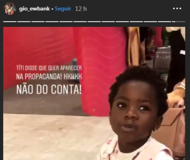 Captura de tela de story do Instagram / @gio_ewbank' Filha de Giovanna Ewbank.