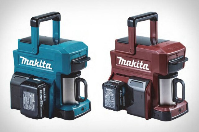 Divulgação/Makita via Uncrate.com Cafeteira da Makita tem bateria poderosa, mas por enquanto só é vendida no Japão.
