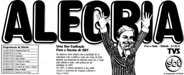 Acervo Estadão Anúncio do programa Viva a Noite em 1983