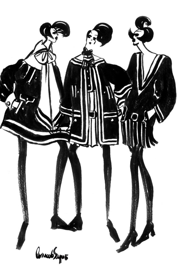 Conrado Segreto/ Divulgação Outro croqui do estilista, que também atuou como ilustrador na revista Vogue