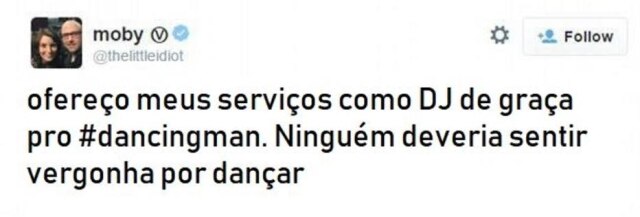 Facebook/@imagensimportantes1 Página oficial do Twitter do músico Moby.
