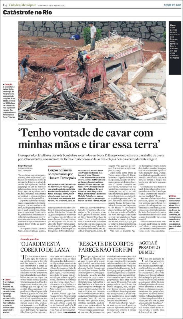 Acervo/Estadão O Estado de S.Paulo - 13/01/2011