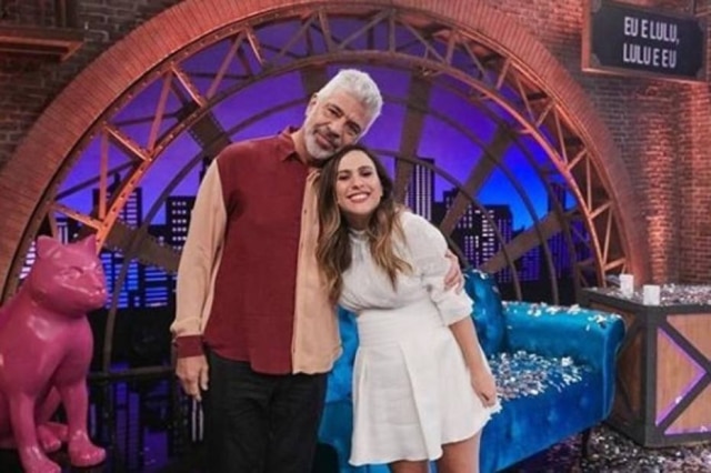 Instagram/@tatawerneck A apresentadora Tatá Werneck e cantor Lulu Santos, no 'Lady Night'.