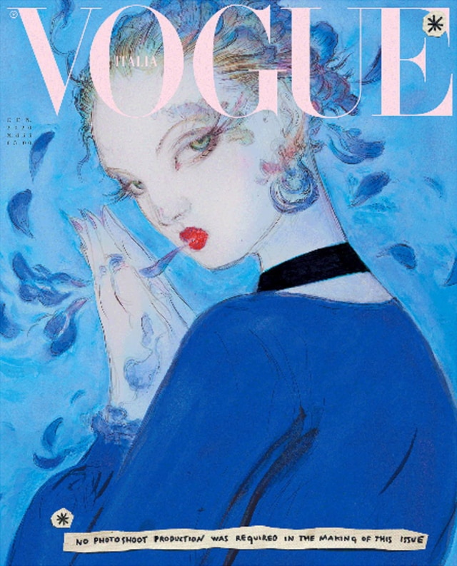 Yoshitaka Amano/Conde Nast Italia via EFE Ilustrações em vez de fotos na 'Vogue' italiana querem dar mais espaço à arte e reduzir o impacto ambiental das megaproduções.