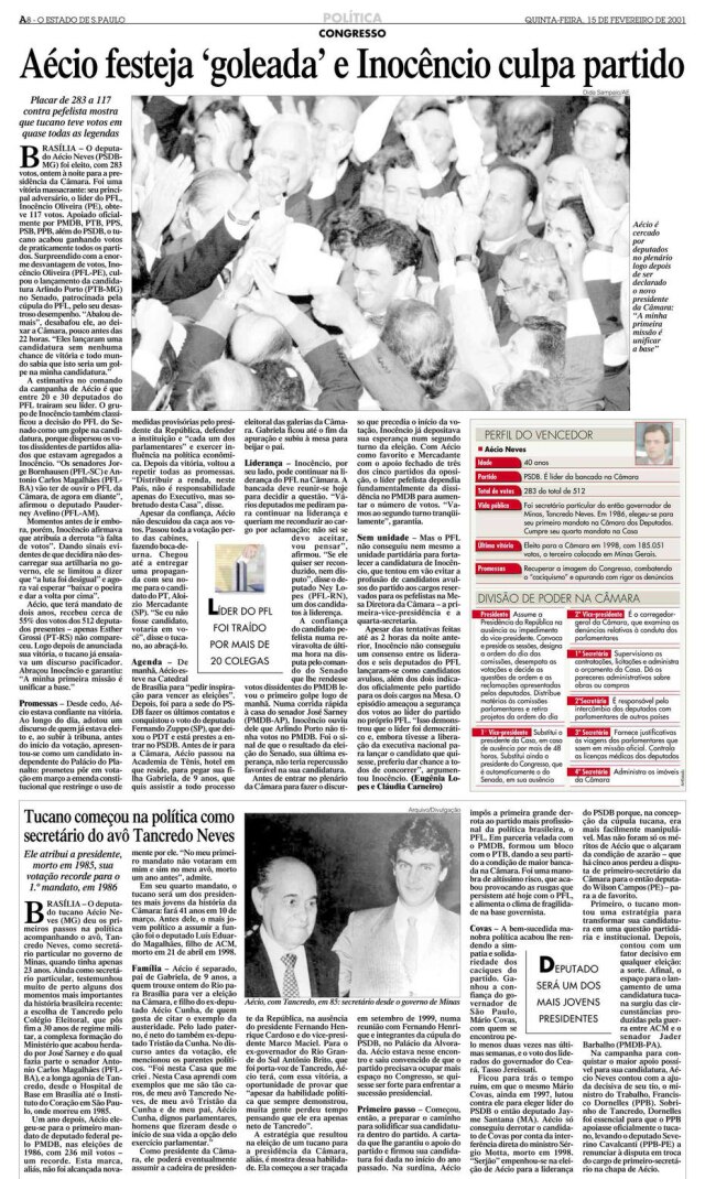 Acervo/Estadão > Estadão - 15/02/2001
