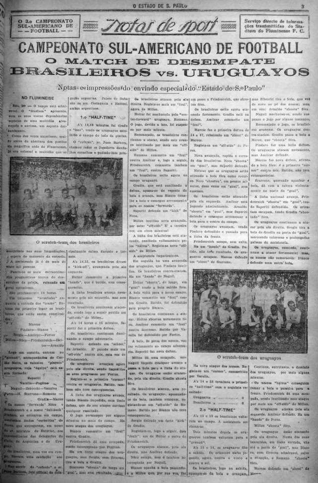 Acervo/Estadão Campeonato Sul-Americano de Futebol de 1919 no Estadinho