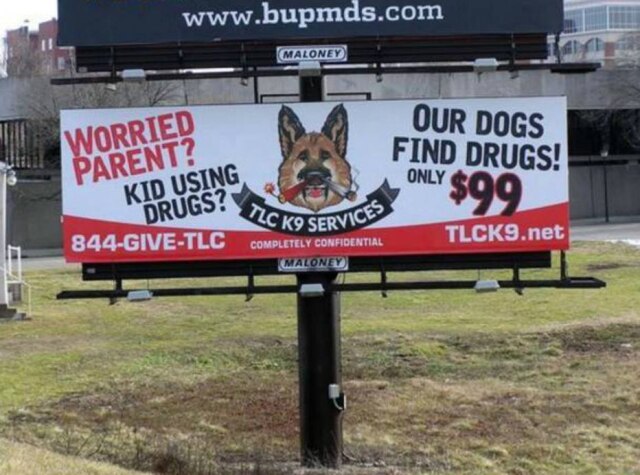 Reprodução Anúncio da Last Chance K9 Service em New Albany, Indiana, nos Estados Unidos