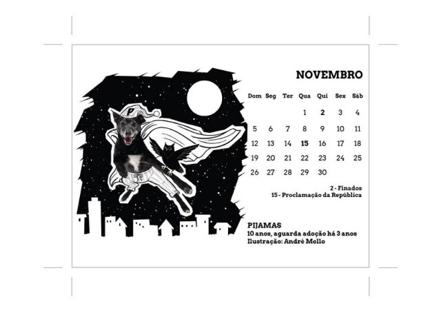 Renata Augustin/Cusco Pics/Divulgação Cão Pijamas ganhou um uniforme especial, com ilustração de André Mello