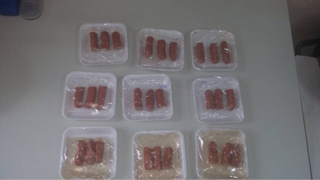 Imagem cedida por Larissa Sandes Larissa Sandes testou a ação antioxidante da embalagem junto com um agente orgânico em salsichas.