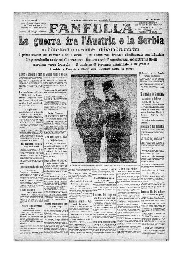 Fanfulla/Unesp Anúncio da primeira Guerra Mundial em 29/71914