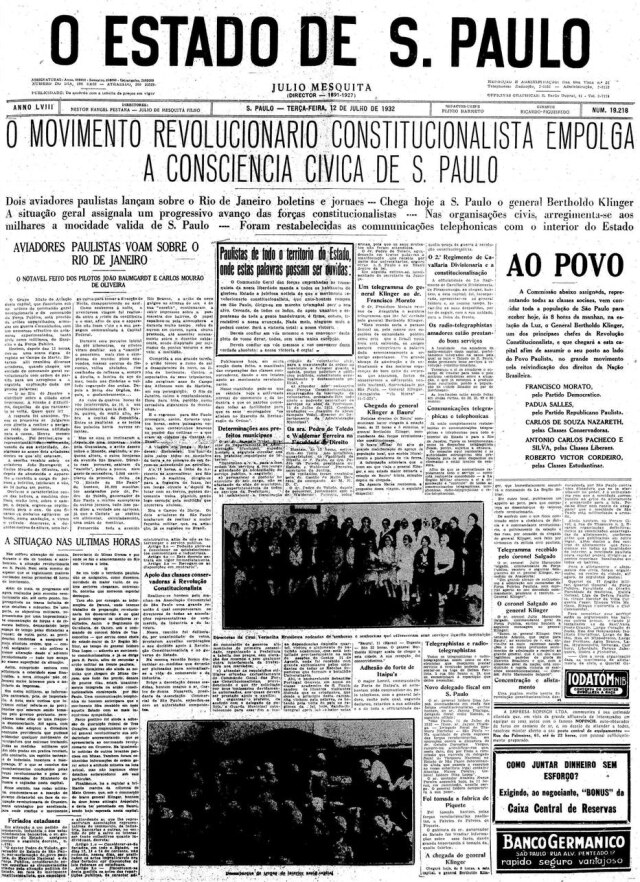 Acervo Estadão Estadão - 12/7/1932