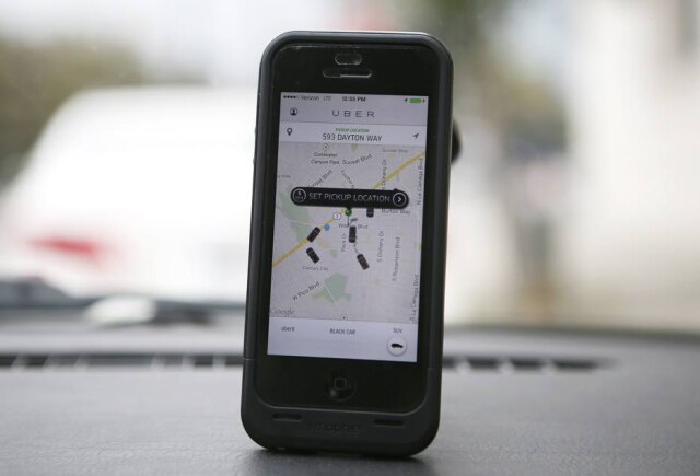 Lucy Nicholson/Reuters Aplicativo de transporte urbano Uber.